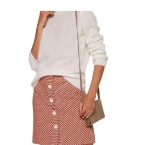Maje Tweed Button-Front Mini Skirt | NWT | Size 40
